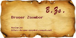Broser Zsombor névjegykártya